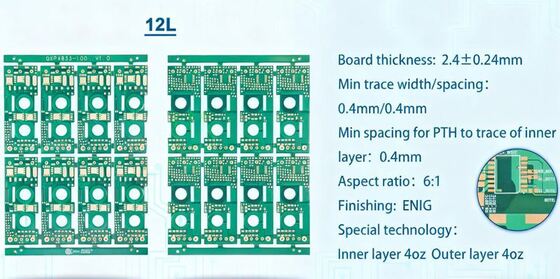 Beli Keandalan Tinggi 12L Heavy Copper Multilayer PCB 4OZ Precision PCB Fabrication online manufacture